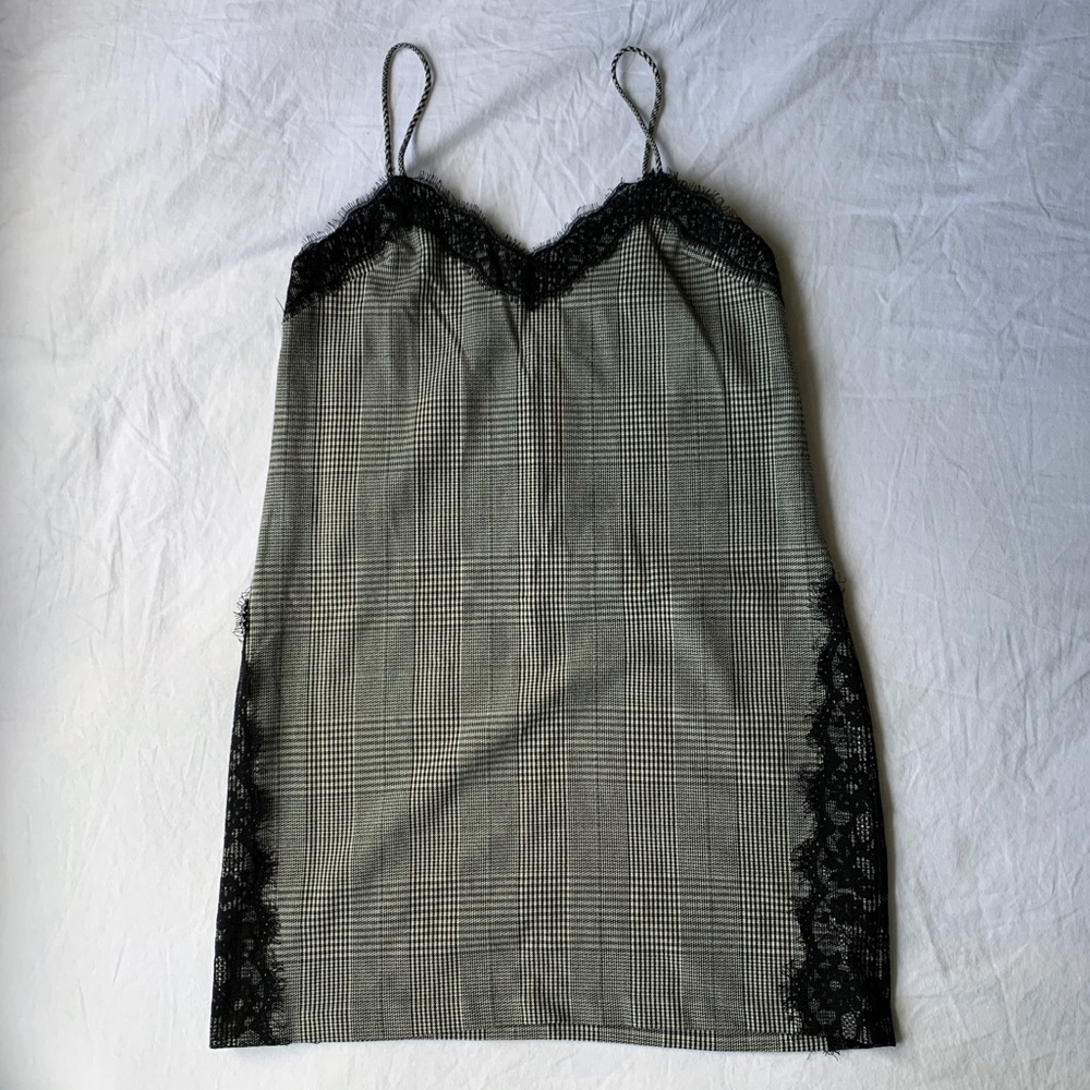 Zara Plaid/Lace Dress